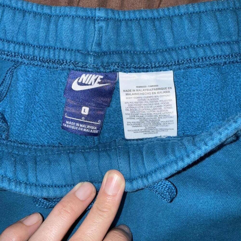 Nike blue shorts with white logo, Size L #athleisure #summer - Picture 3 of 5